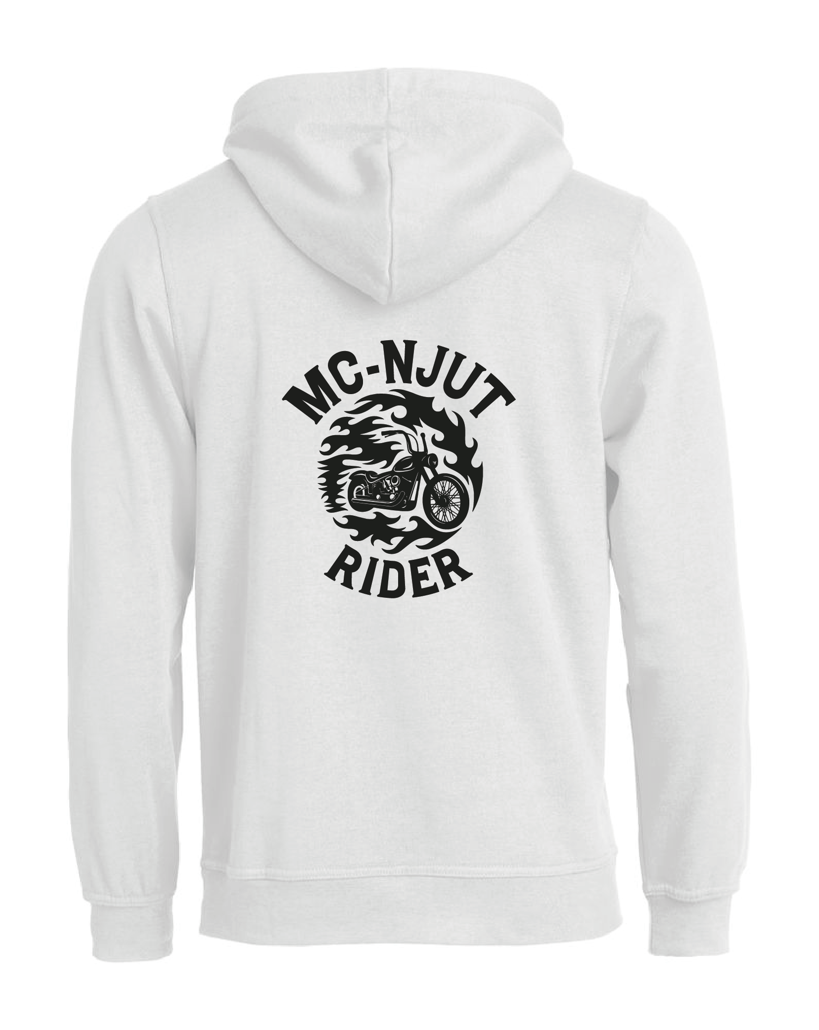Vit HOODTRÖJA "MC-NJUT" rygg