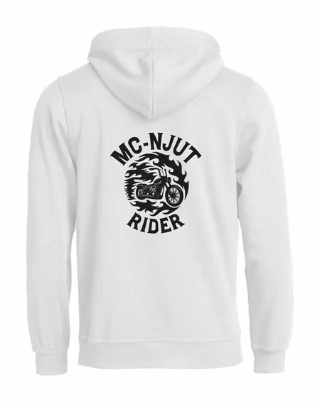 Vit HOODTRÖJA "MC-NJUT" rygg