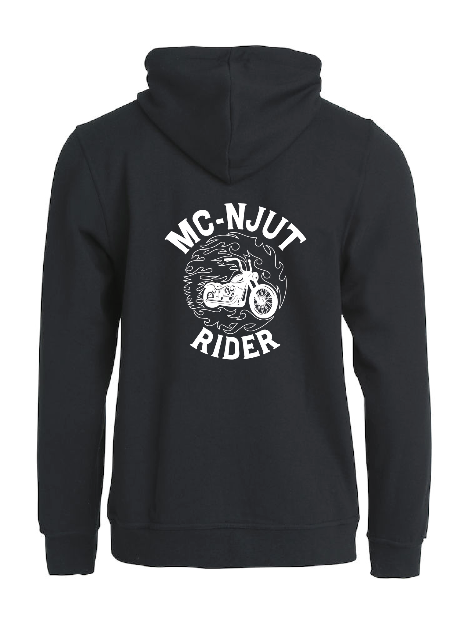 Svart HOODJACKA "MC-NJUT" rygg