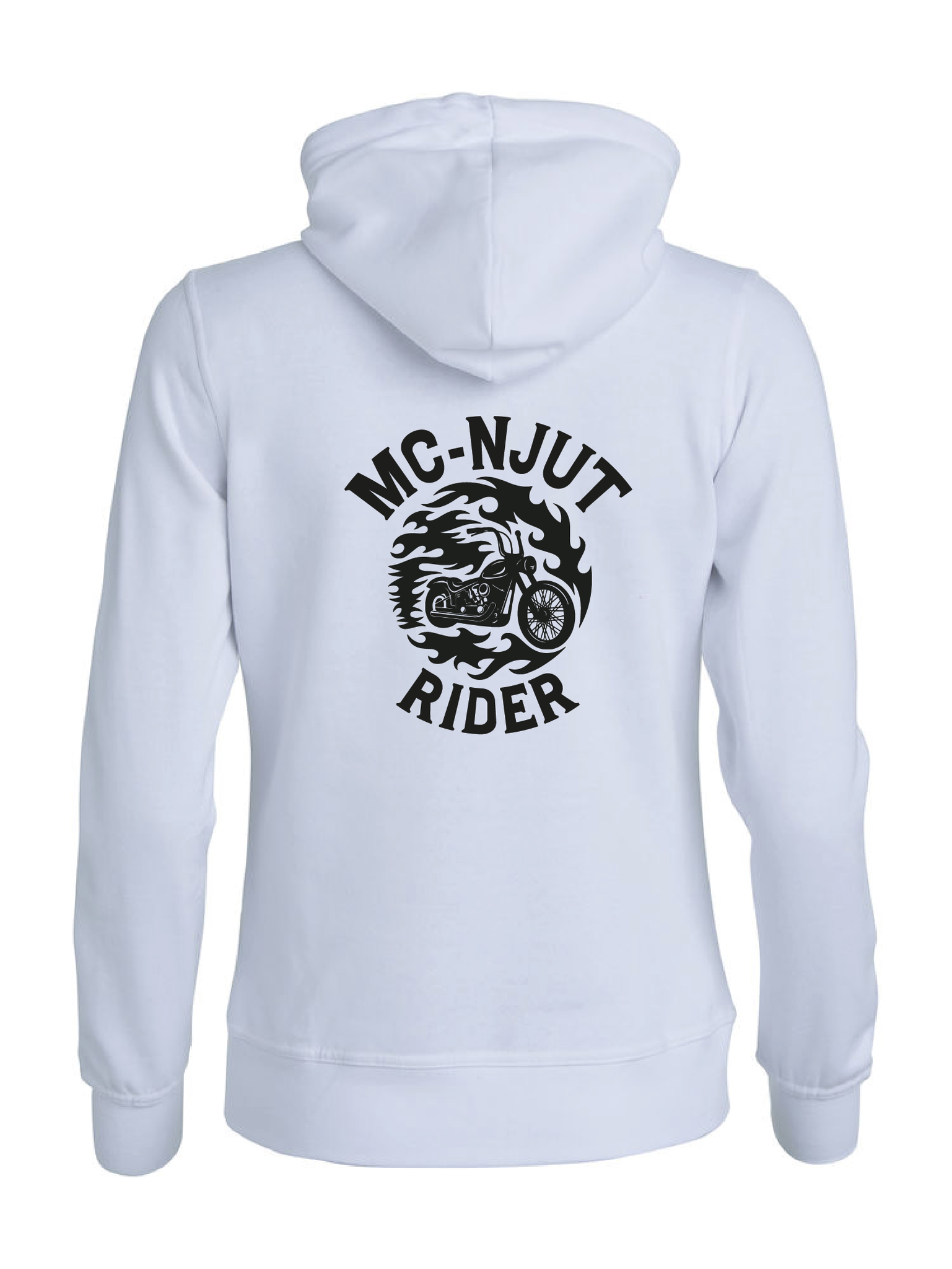 Vit Dam Hoodjacka "MC-NJUT" rygg