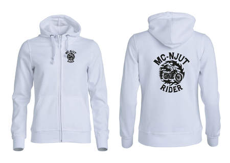 Vit Dam HOODJACKA "MC-NJUT"  v.bröst & rygg