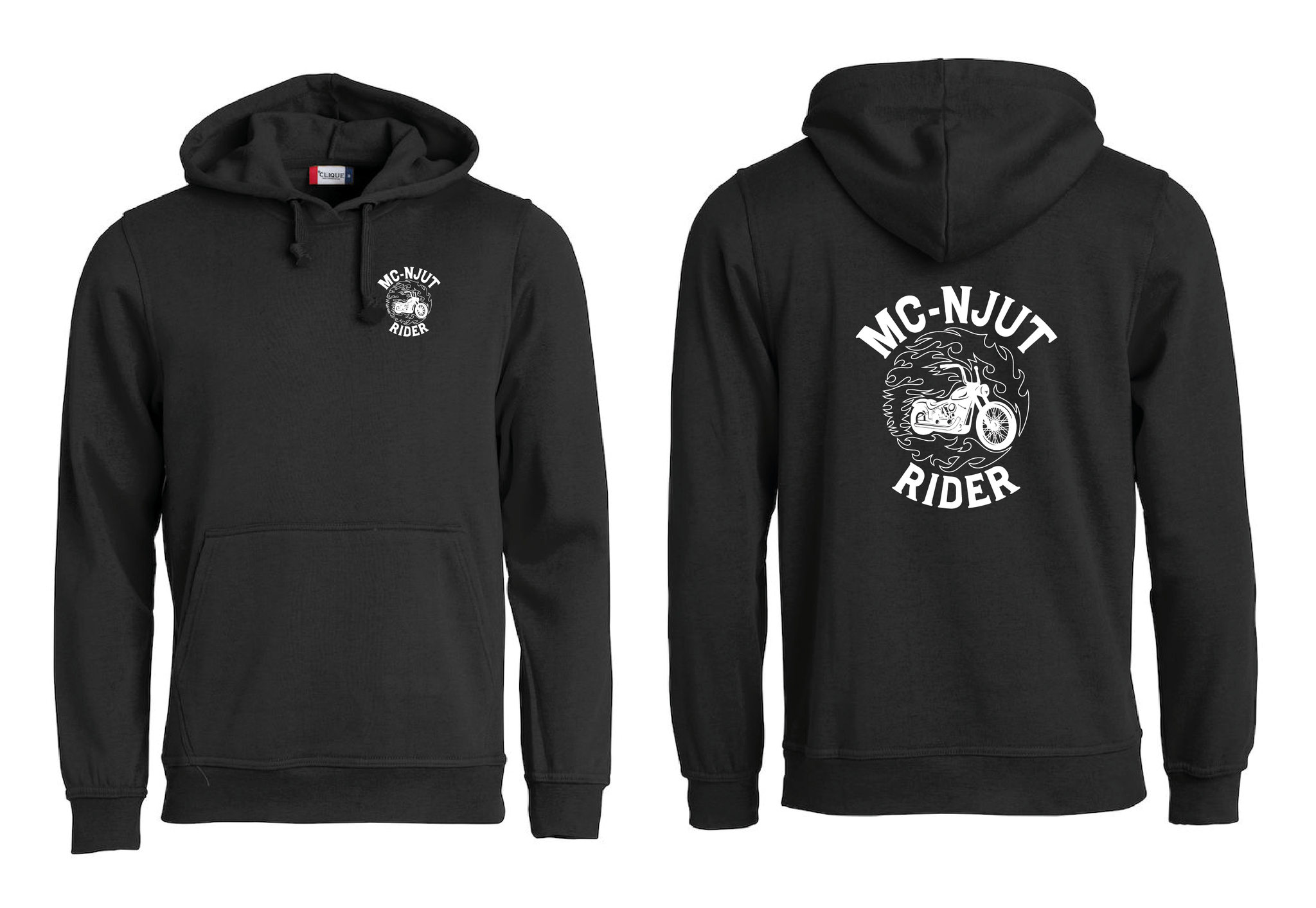 Svart HOODTRÖJA "MC-NJUT" 2