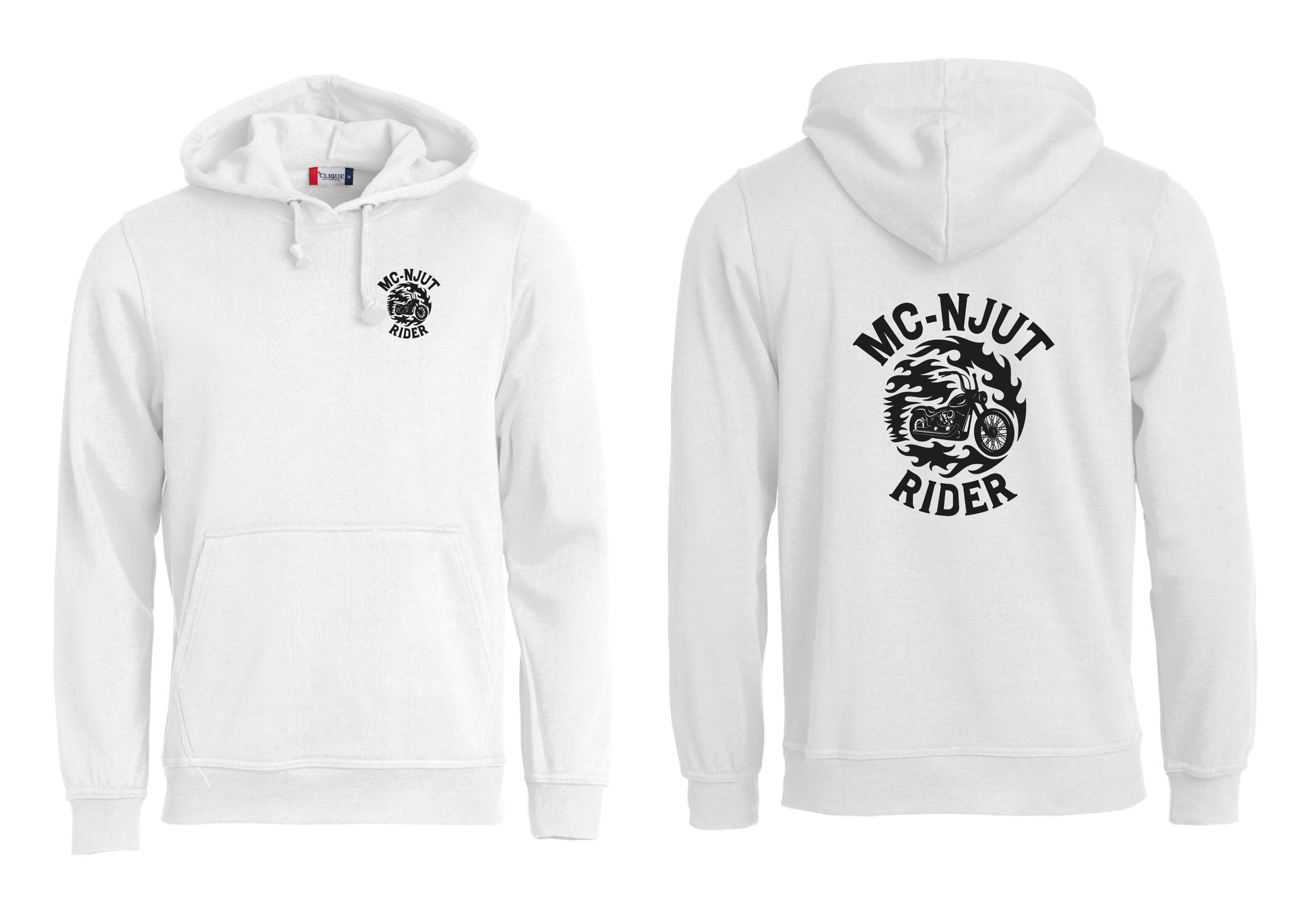 Vit HOODTRÖJA "MC-NJUT" 2