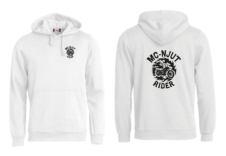 Vit HOODTRÖJA "MC-NJUT" 2