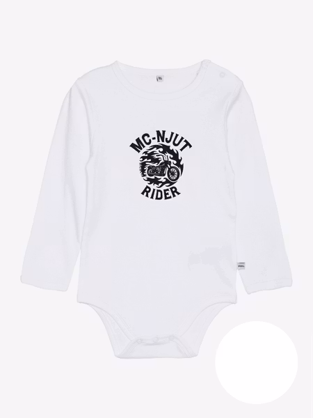 Vit Body Lång Ärm "MC-NJUT"