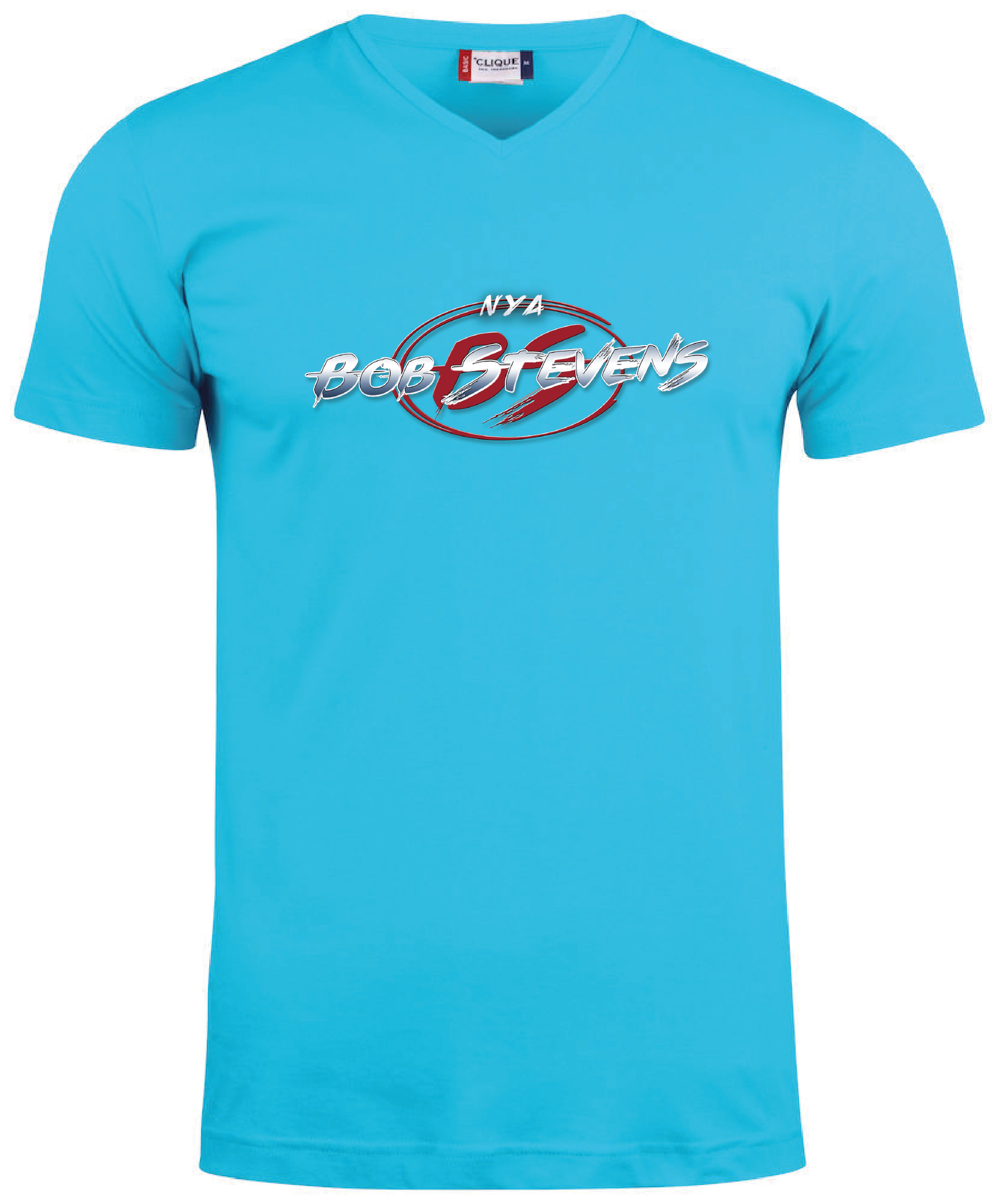Turkos V-hals T-shirt "BOB STEVENS"