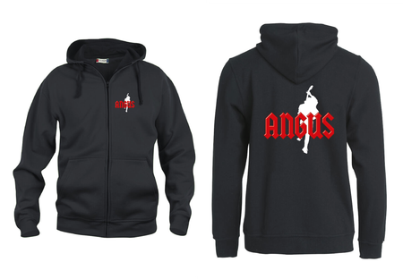 Svart HOODJACKA "ANGUS" v.bröst & rygg