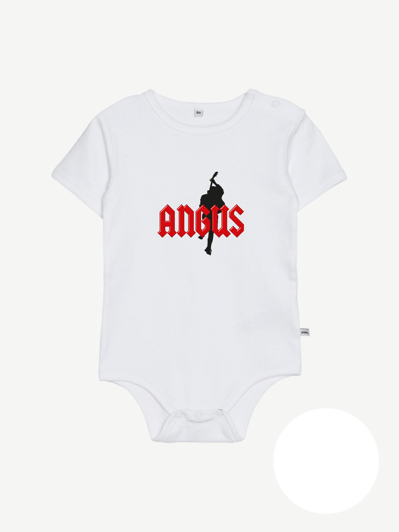 Vit Body Kort Ärm "ANGUS"