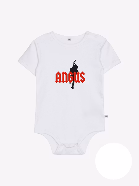 Vit Body Kort Ärm "ANGUS"