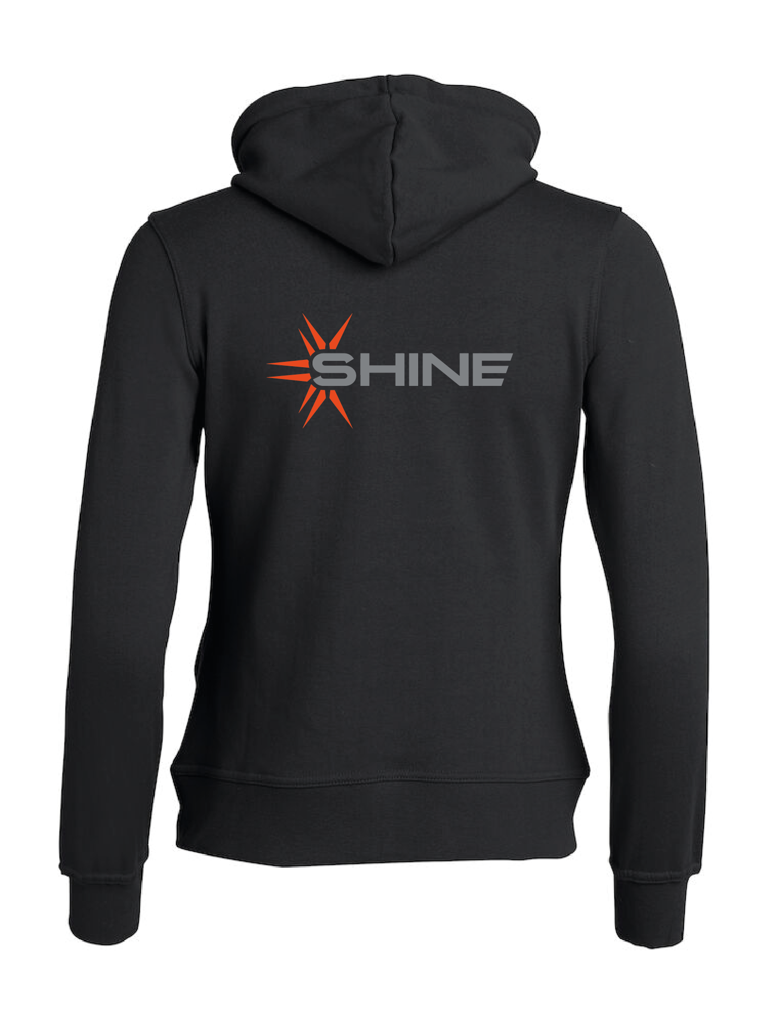 Svart Dam Hoodjacka "SHINE" rygg