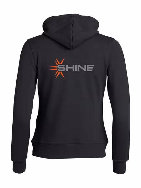 Svart Dam Hoodjacka "SHINE" rygg