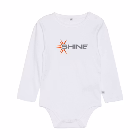 Vit Body Lång Ärm "SHINE"