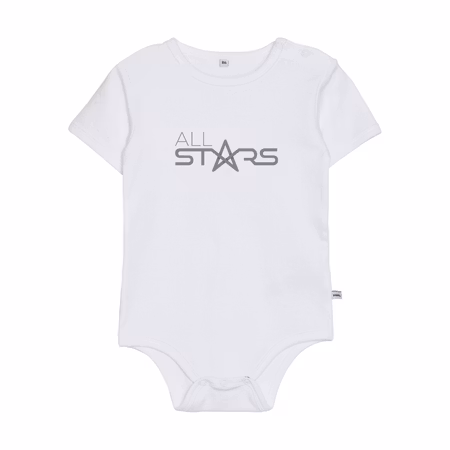Vit Body Kort Ärm "ALLSTARS"