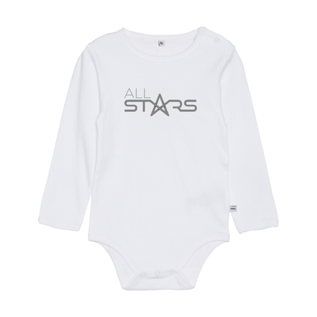 Vit Body Lång Ärm "ALLSTARS"