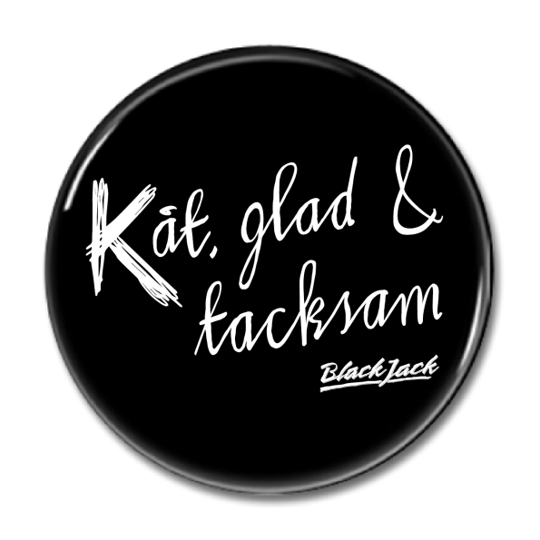 Magnet "Black Jack KÅT" 44mm svart
