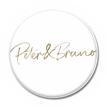 KNAPP "Peter & Bruno Logo" 44mm vit