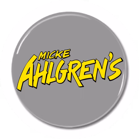 Magnet "Micke Ahlgrens Logo" 44mm grå