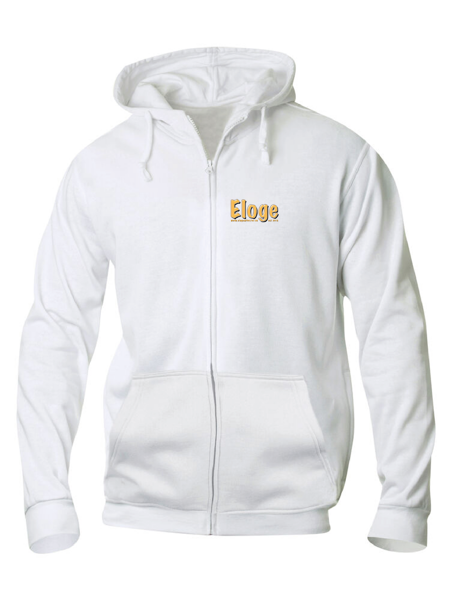 Vit Hoodjacka "ELOGE" Fram