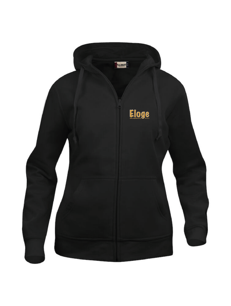 Svart Dam Hoodjacka "ELOGE" Fram