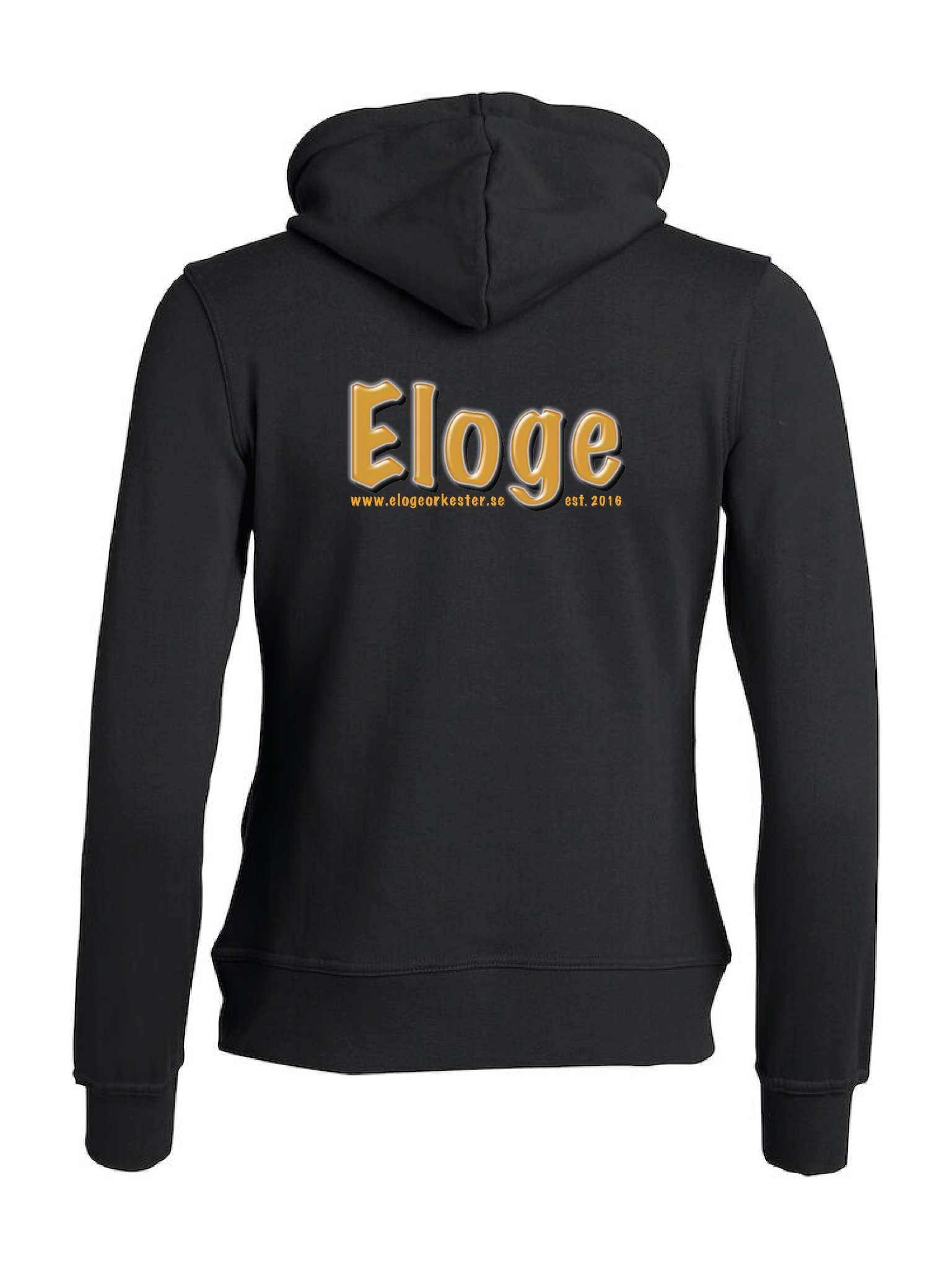 Svart Dam Hoodjacka "ELOGE" Rygg