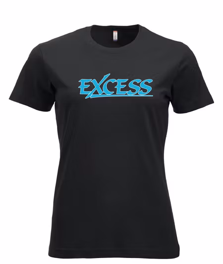 Svart Dam T-shirt "EXCESS" turkos