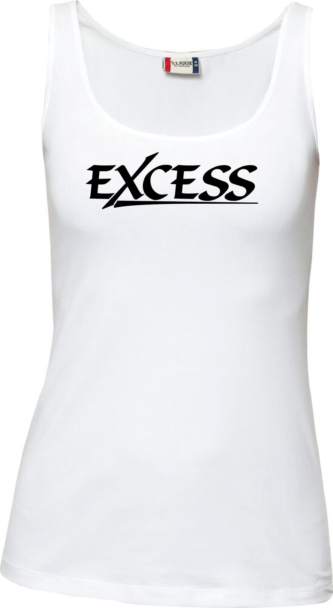 Vit Dam Tank Top "EXCESS" svart