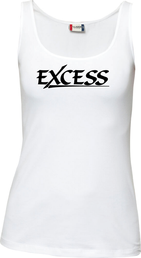 Vit Dam Tank Top "EXCESS" svart