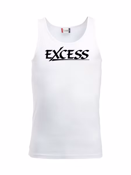 Vit Tank Top "EXCESS" svart