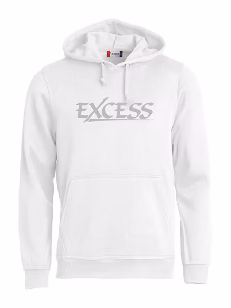 Vit HOODTRÖJA "EXCESS" grå