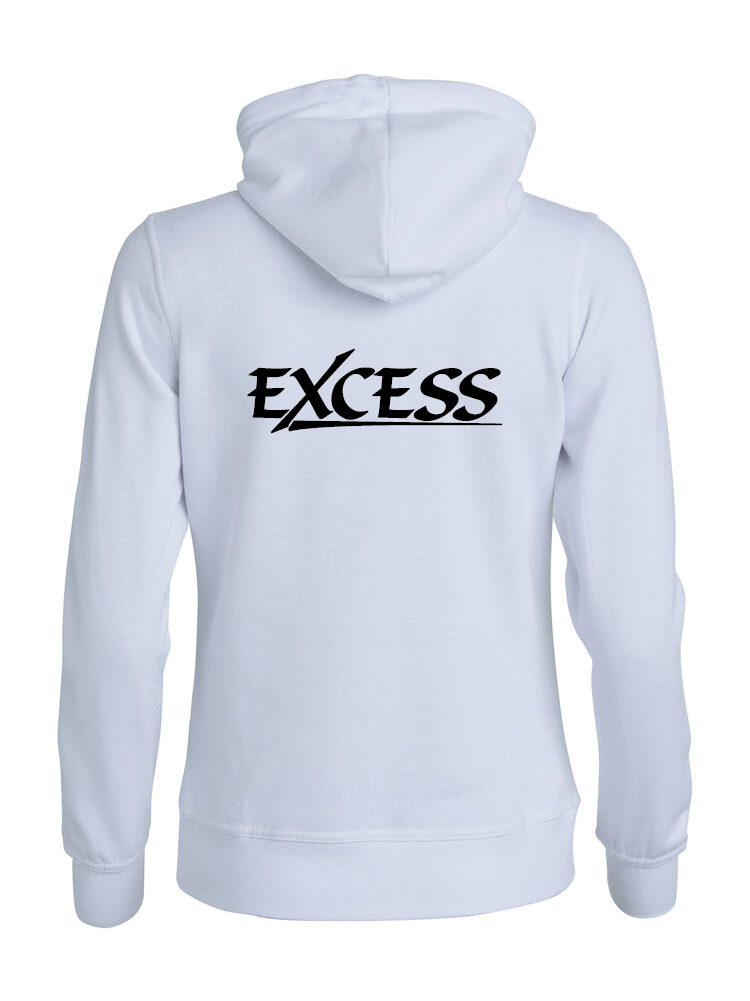 Vit Dam Hoodjacka "EXCESS" svart rygg