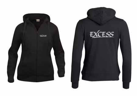 Svart Dam HOODJACKA "EXCESS"  grå v.bröst & rygg