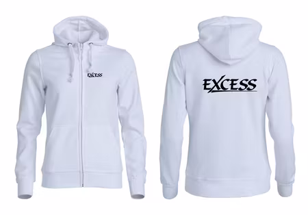 Vit Dam HOODJACKA "EXCESS" svart  v.bröst & rygg