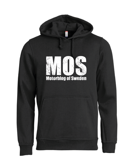 Svart HOODTRÖJA "MOS" stor fram