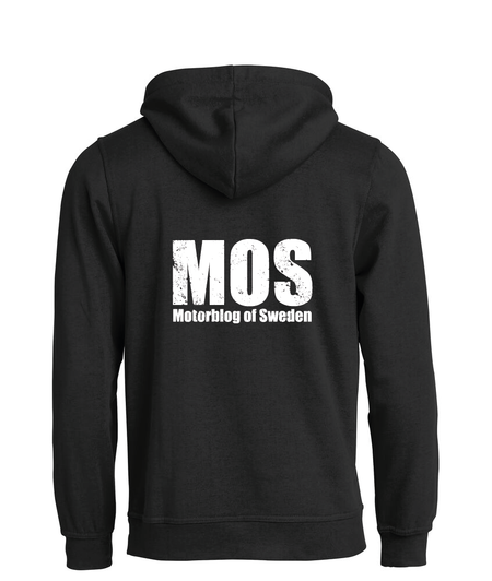 Svart HOODTRÖJA "MOS" stor rygg