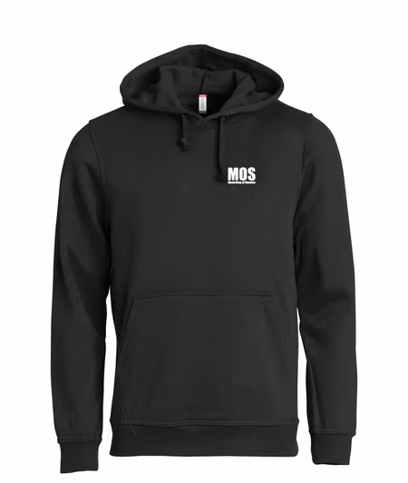 Svart HOODTRÖJA "MOS" liten fram