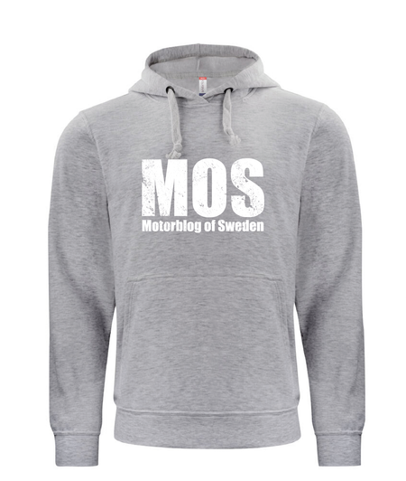 Grå HOODTRÖJA "MOS" stor fram