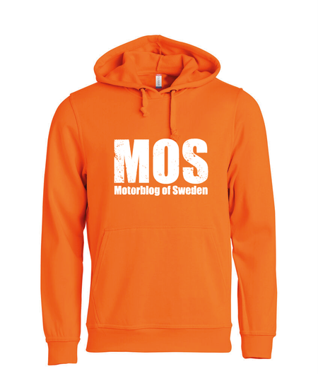 Orange HOODTRÖJA "MOS" stor fram