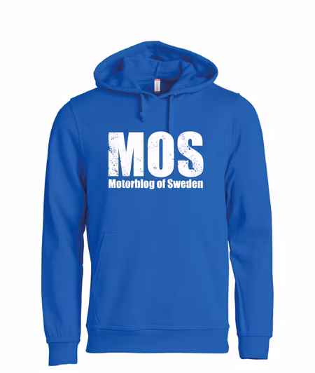 Blå HOODTRÖJA "MOS" stor fram