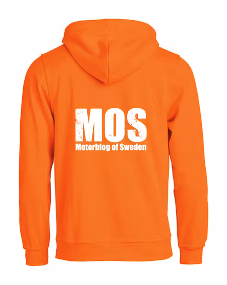 Orange HOODTRÖJA "MOS" stor rygg