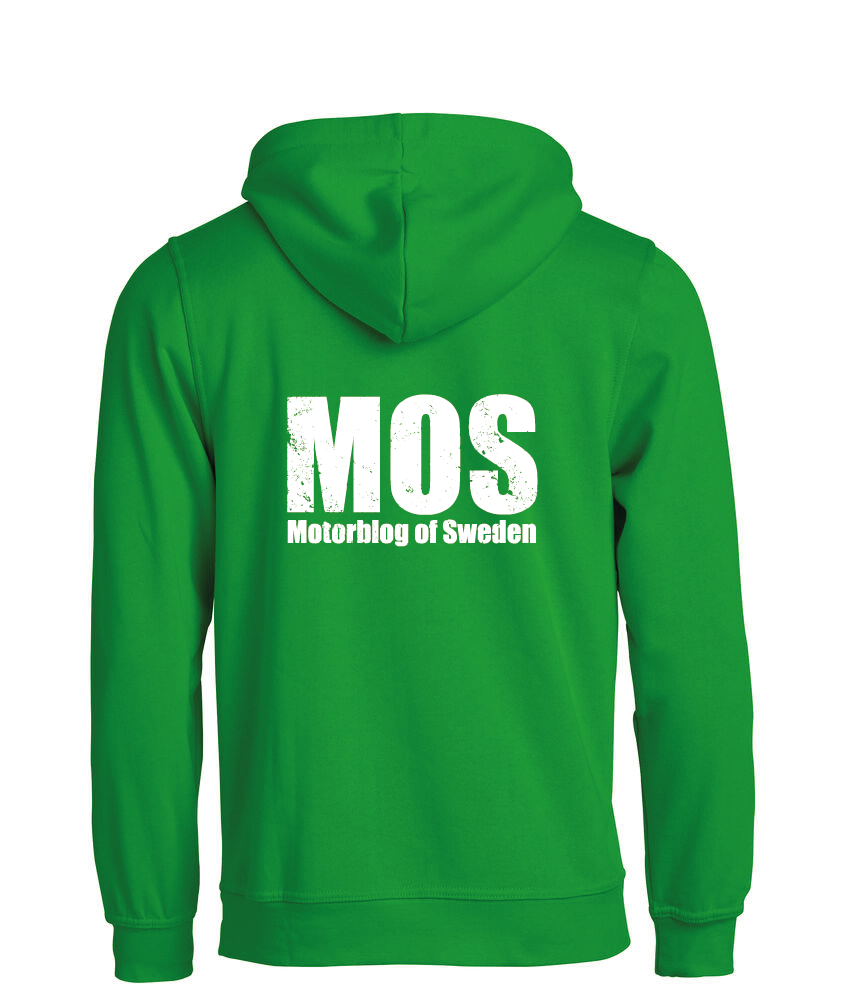 Grön HOODTRÖJA "MOS" stor rygg