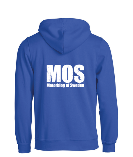 Blå HOODTRÖJA "MOS" stor rygg