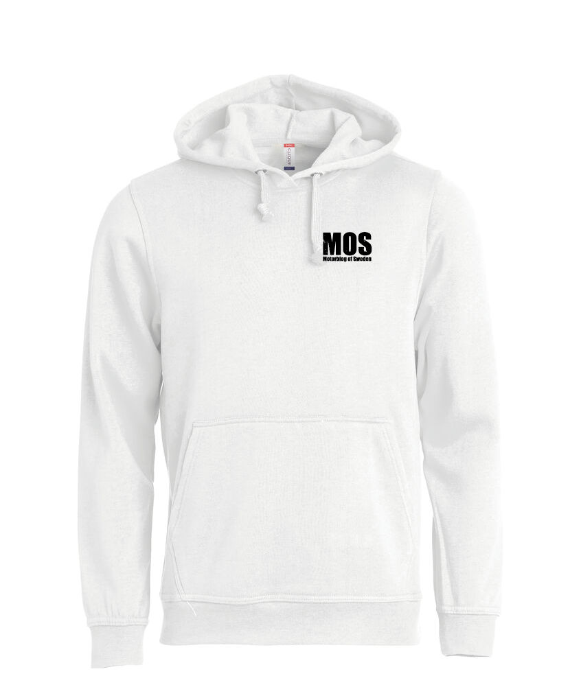 Vit HOODTRÖJA "MOS" liten fram