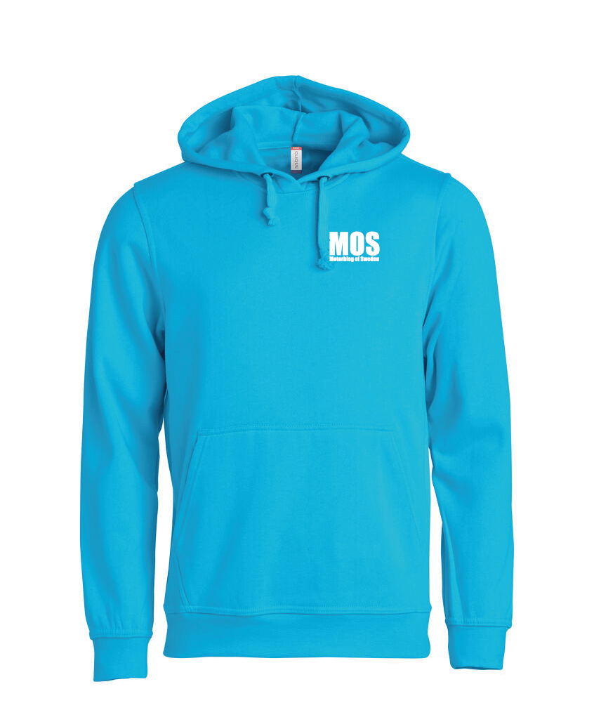 Turkos HOODTRÖJA "MOS" liten fram