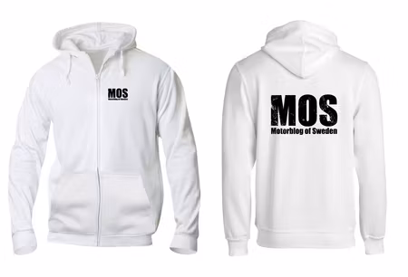 Vit HOODJACKA "MOS" v.bröst & rygg