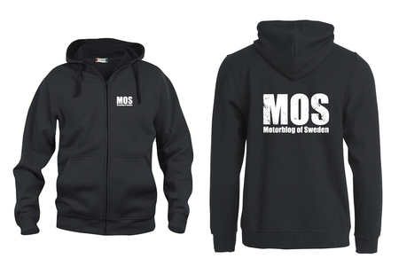 Svart HOODJACKA "MOS" v.bröst & rygg