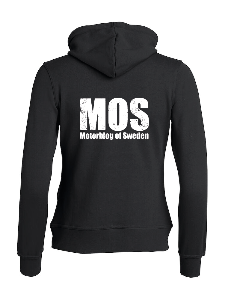 Svart Dam Hoodjacka "MOS" rygg