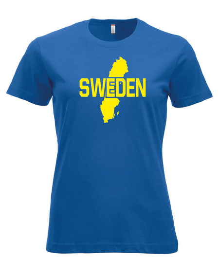 Blå Dam T-shirt "SWEDEN"