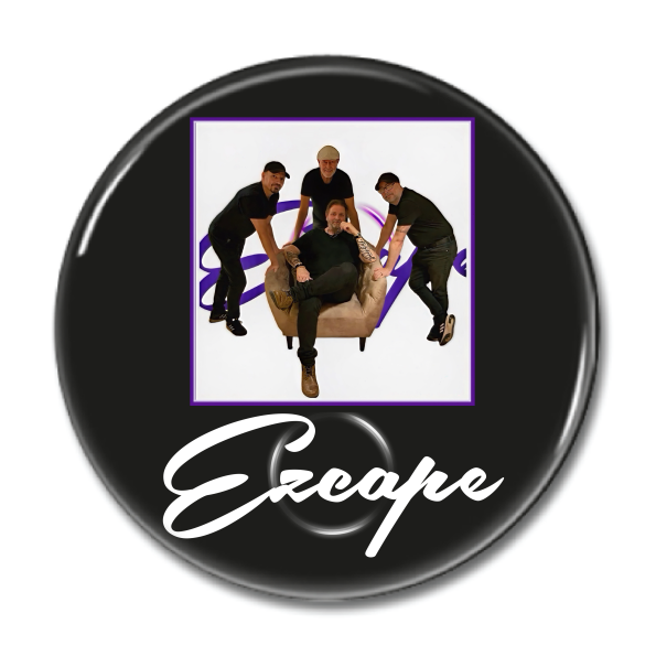 Magnet "EZCAPE Bild & vit logo" 44mm