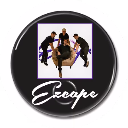 Magnet "EZCAPE Bild & vit logo" 44mm