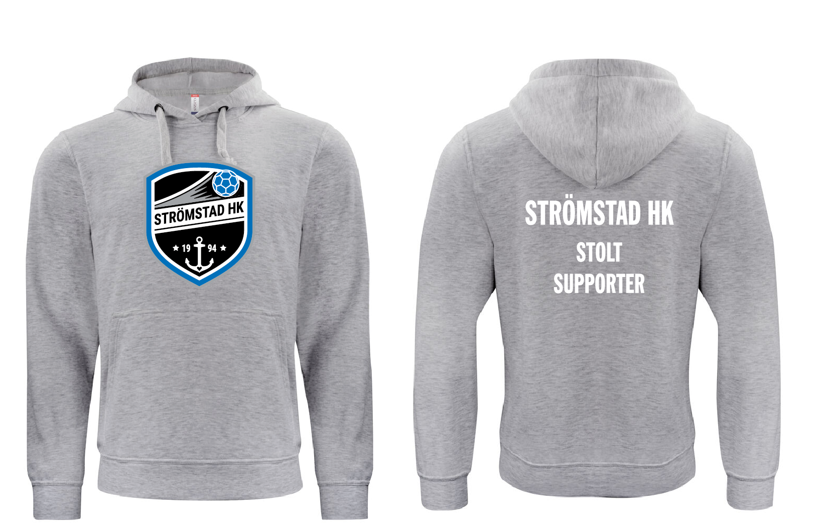 Grå HOODTRÖJA "SHK Stolt Supporter"